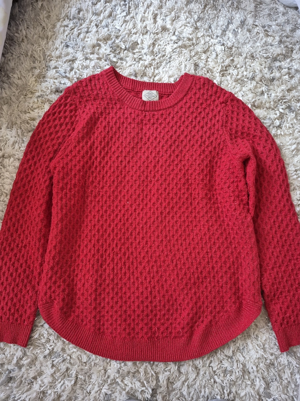 St. John's Bay Bright Red Textured Crewneck Sweater